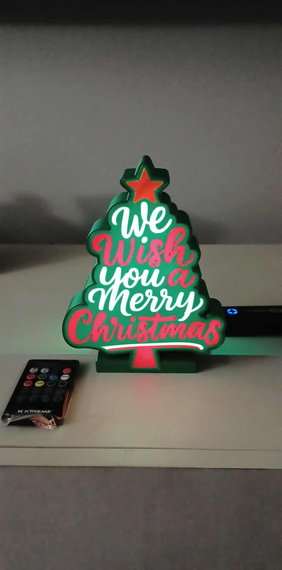 Christmas Tree Wall Hole LED light box – custom 3D printed – Lit Layer Creations